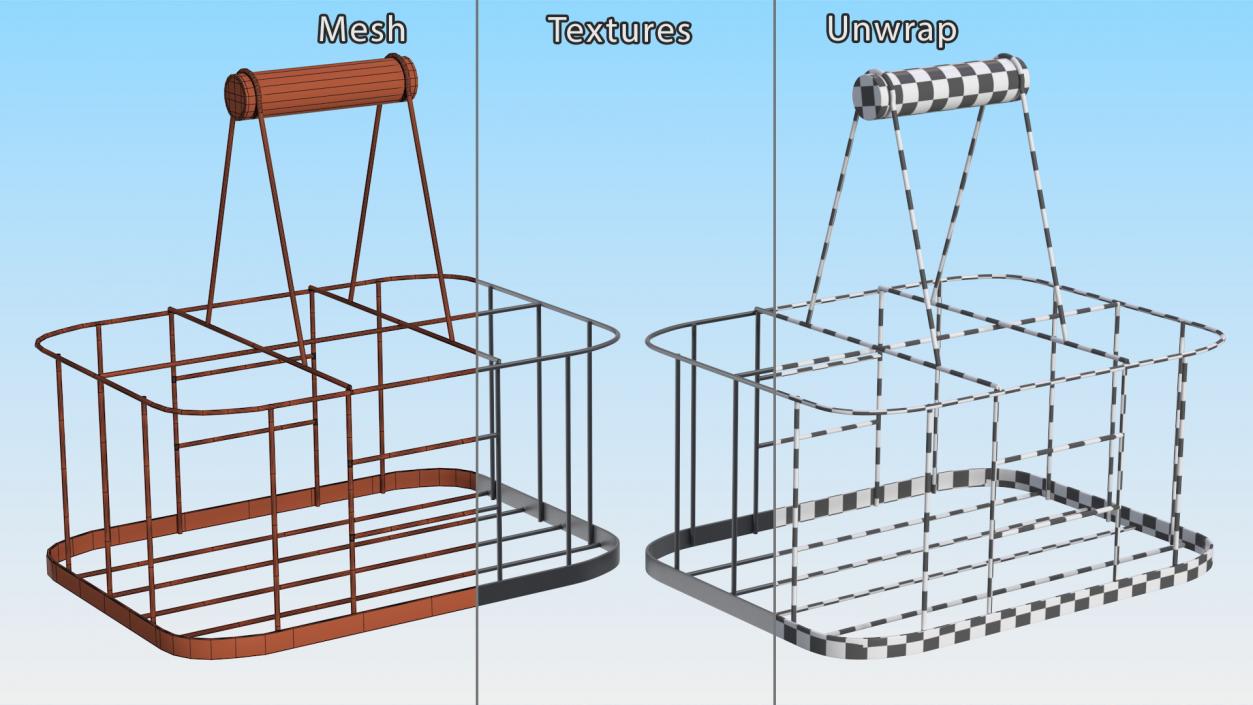 3D Milk Carrier Six Places model