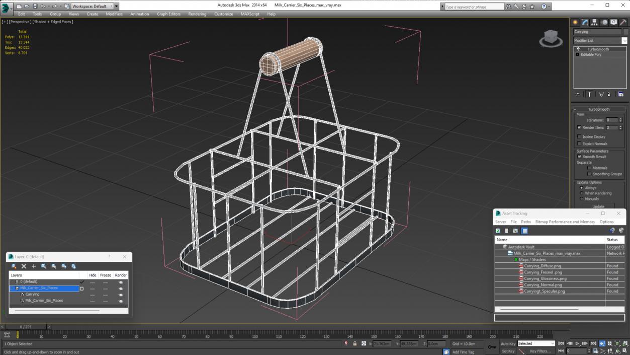 3D Milk Carrier Six Places model