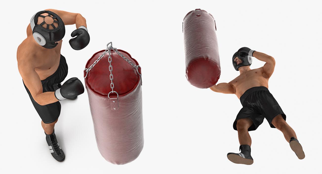 3D Boxer with Punching Bag model