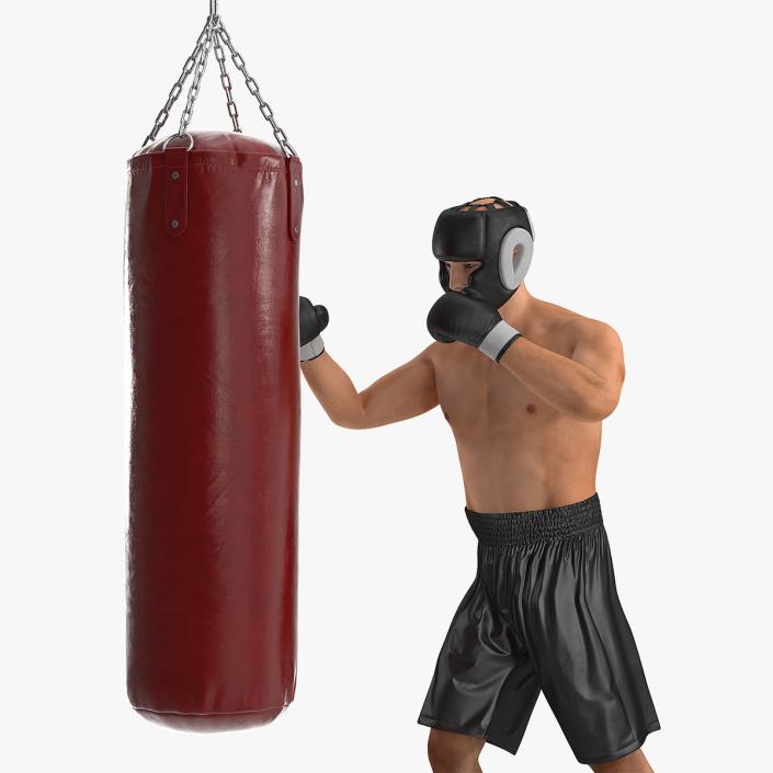 3D Boxer with Punching Bag model