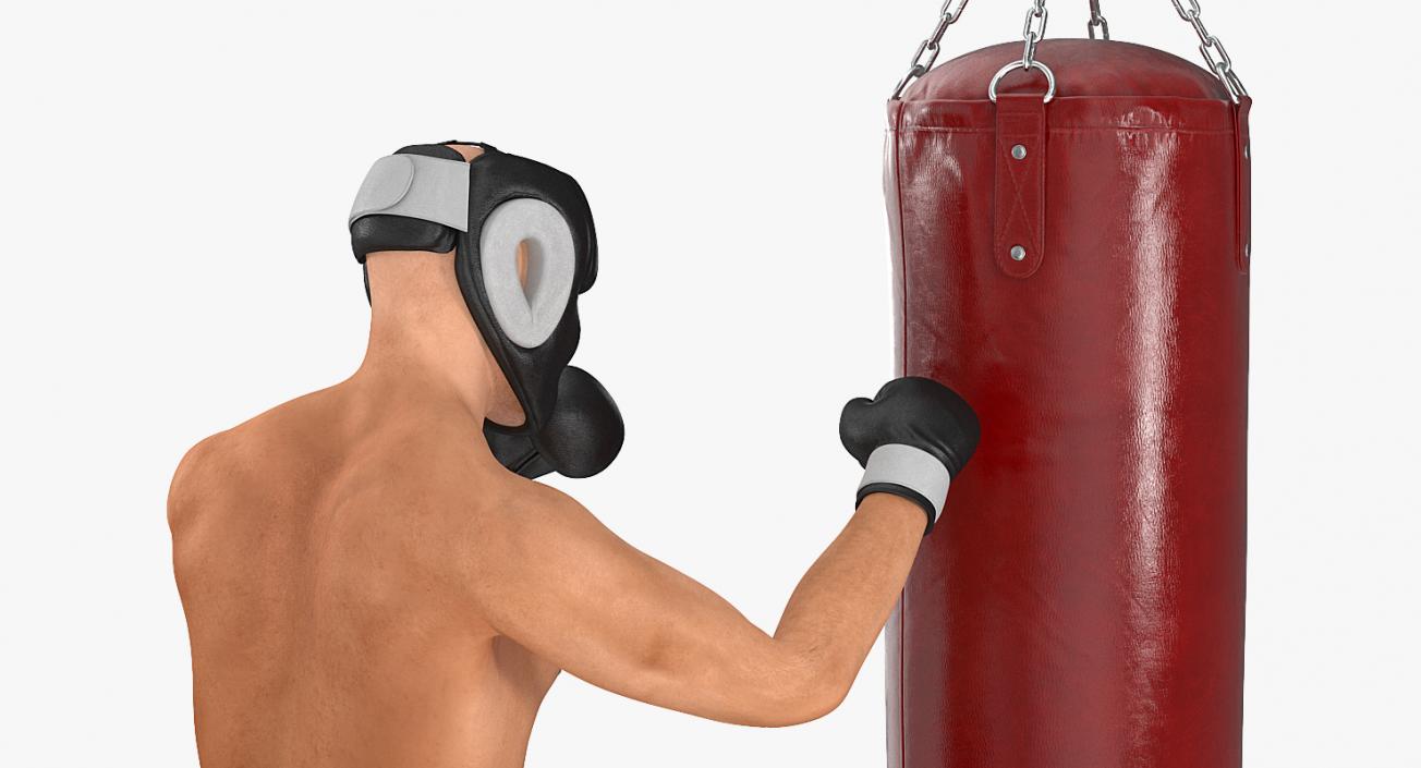 3D Boxer with Punching Bag model