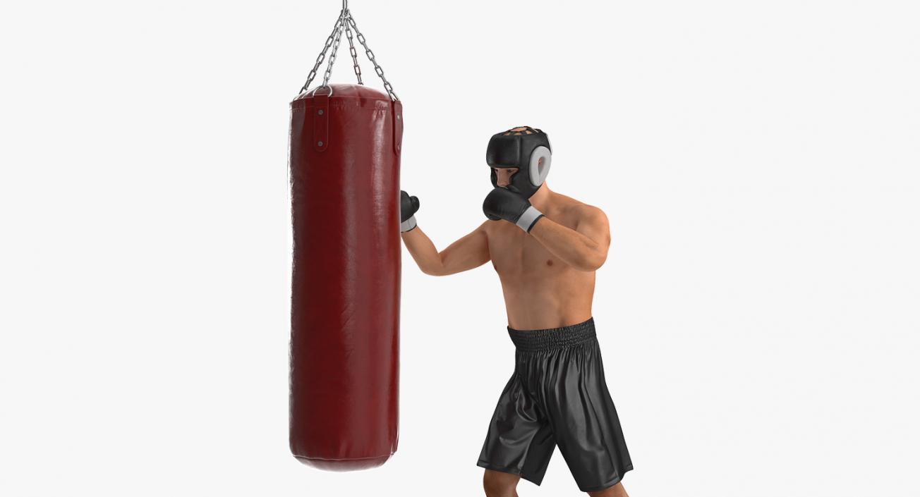 3D Boxer with Punching Bag model