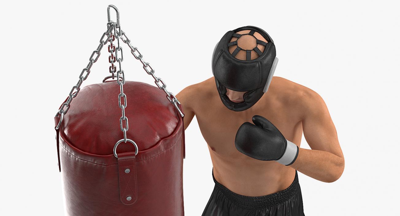 3D Boxer with Punching Bag model