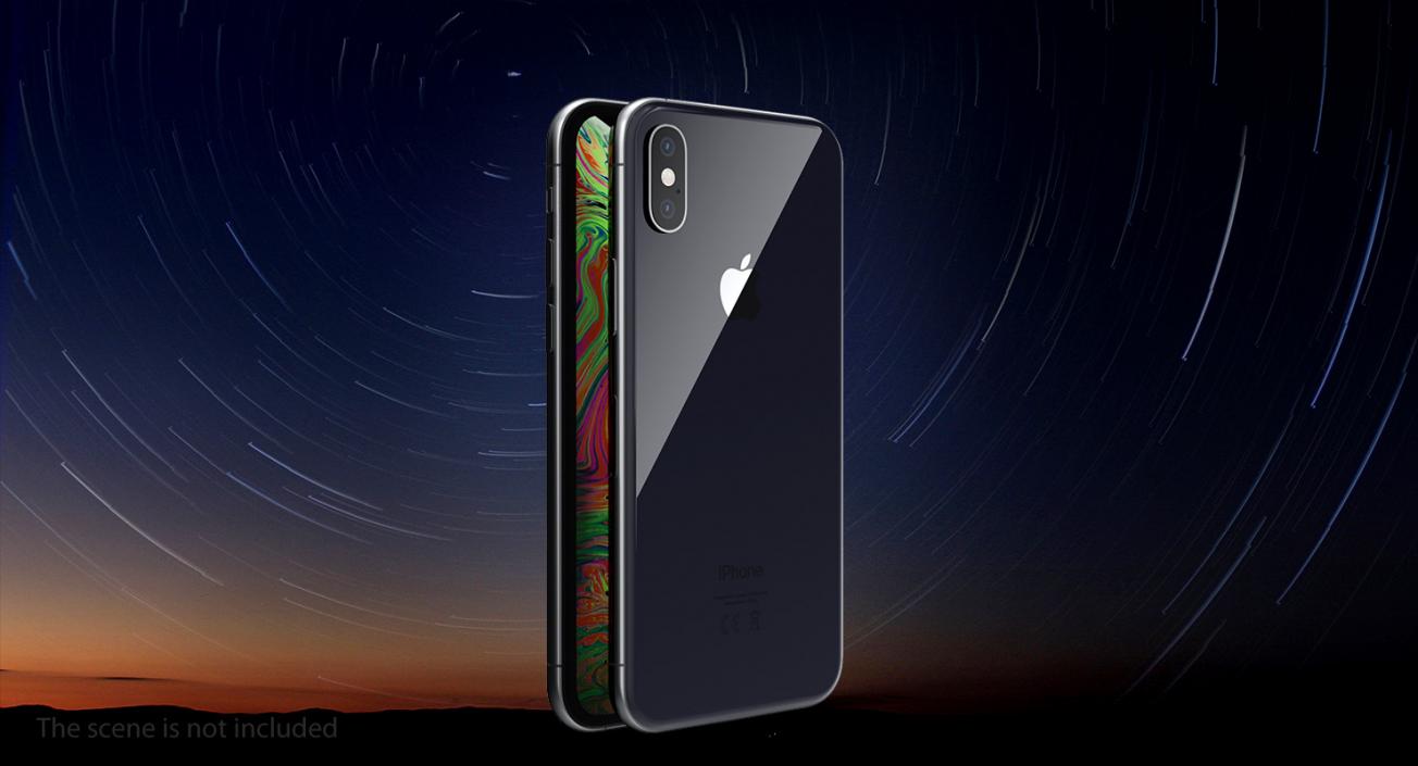 3D Apple iPhone XS Space Grey