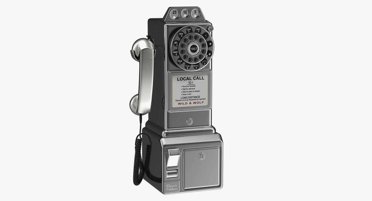 3D Steel American Diner Phone