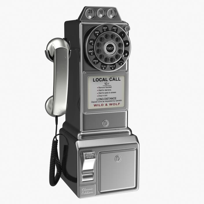 3D Steel American Diner Phone