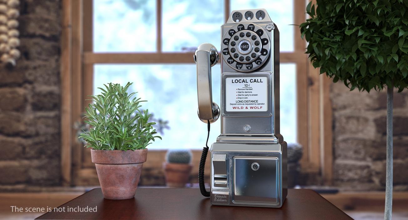 3D Steel American Diner Phone