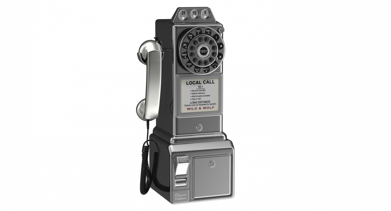 3D Steel American Diner Phone