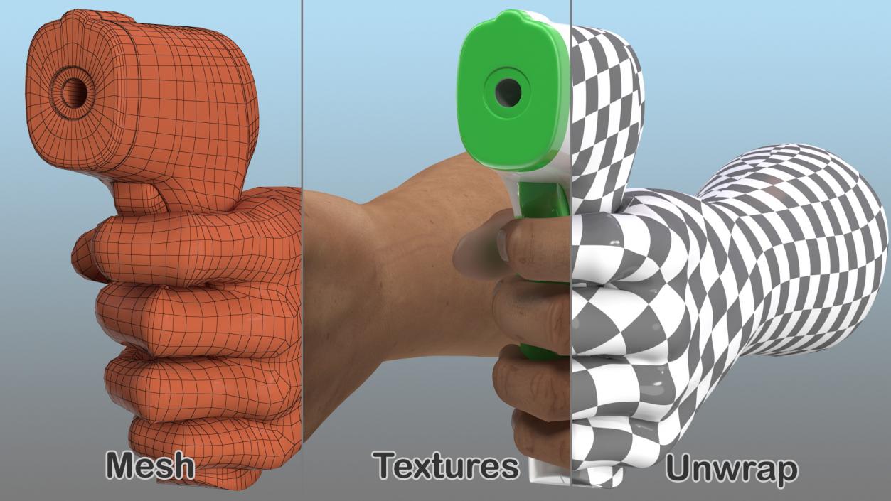 3D Infrared Thermometer in Hand model