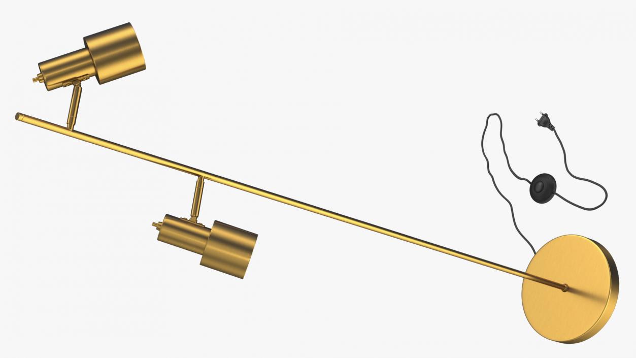 Two Shades Floor Lamp Brass 3D