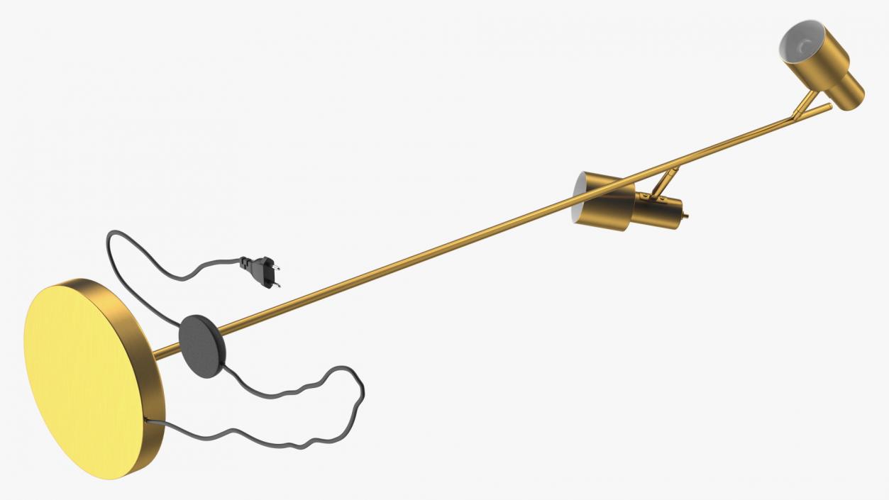 Two Shades Floor Lamp Brass 3D