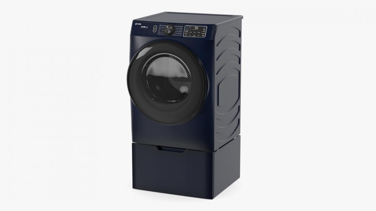 Steam Washer and Dryer Profile Set Blue 3D model