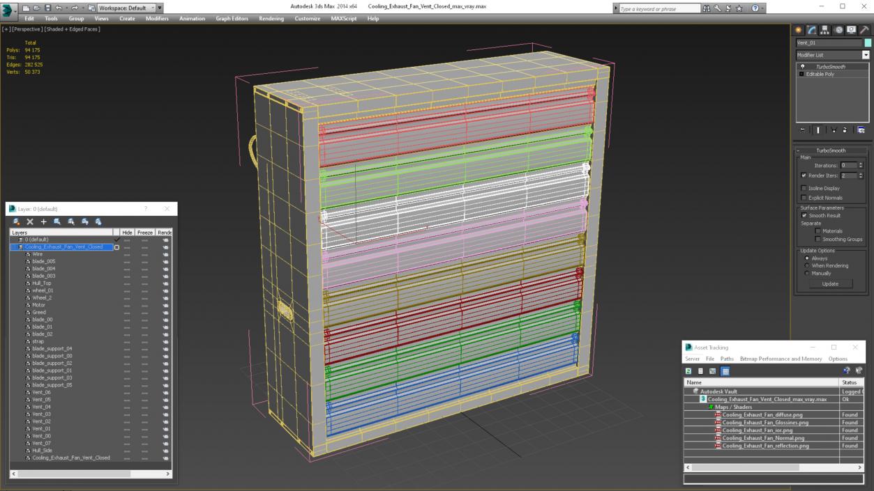 3D Cooling Exhaust Fan Vent Closed