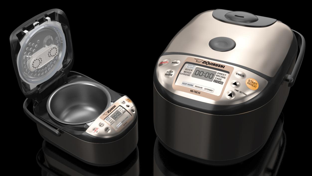 3D Zojirushi Rice Cooker Stainless Dark Gray