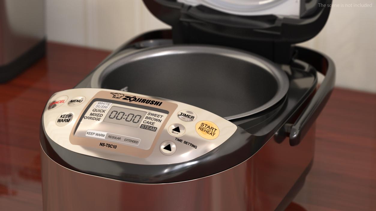 3D Zojirushi Rice Cooker Stainless Dark Gray