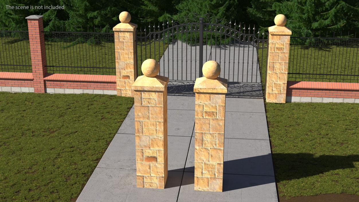 3D model Gate Posts