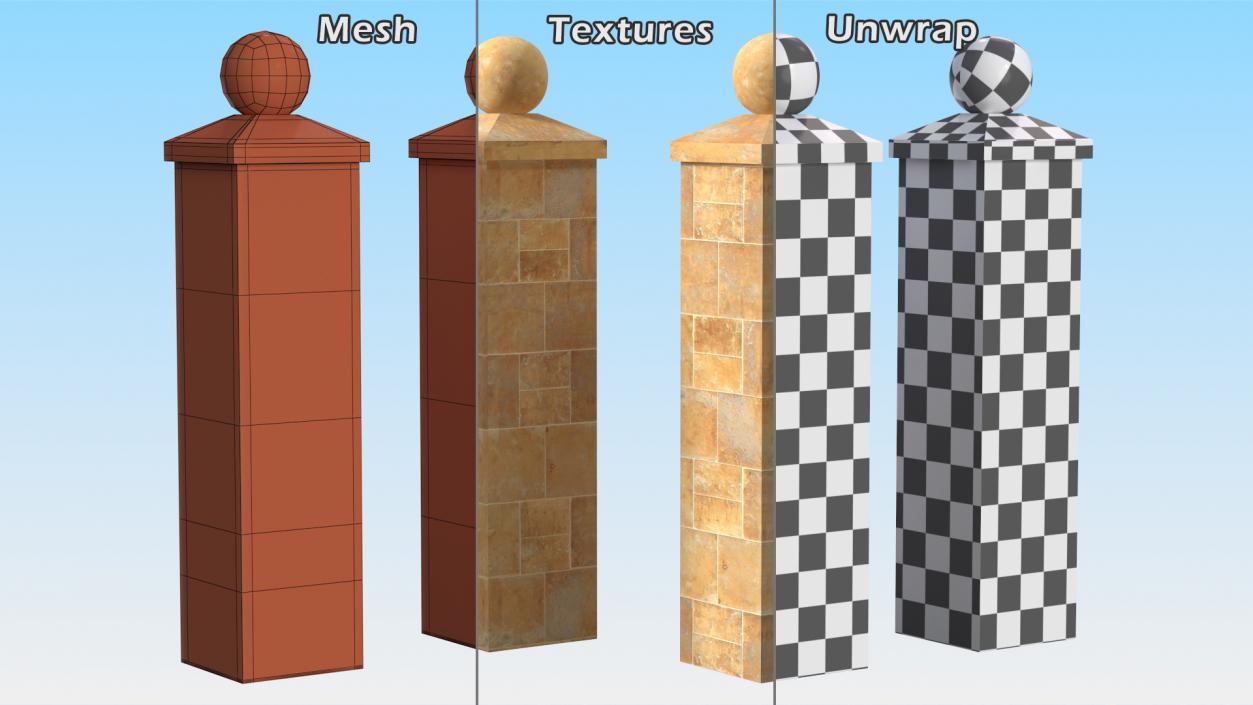 3D model Gate Posts