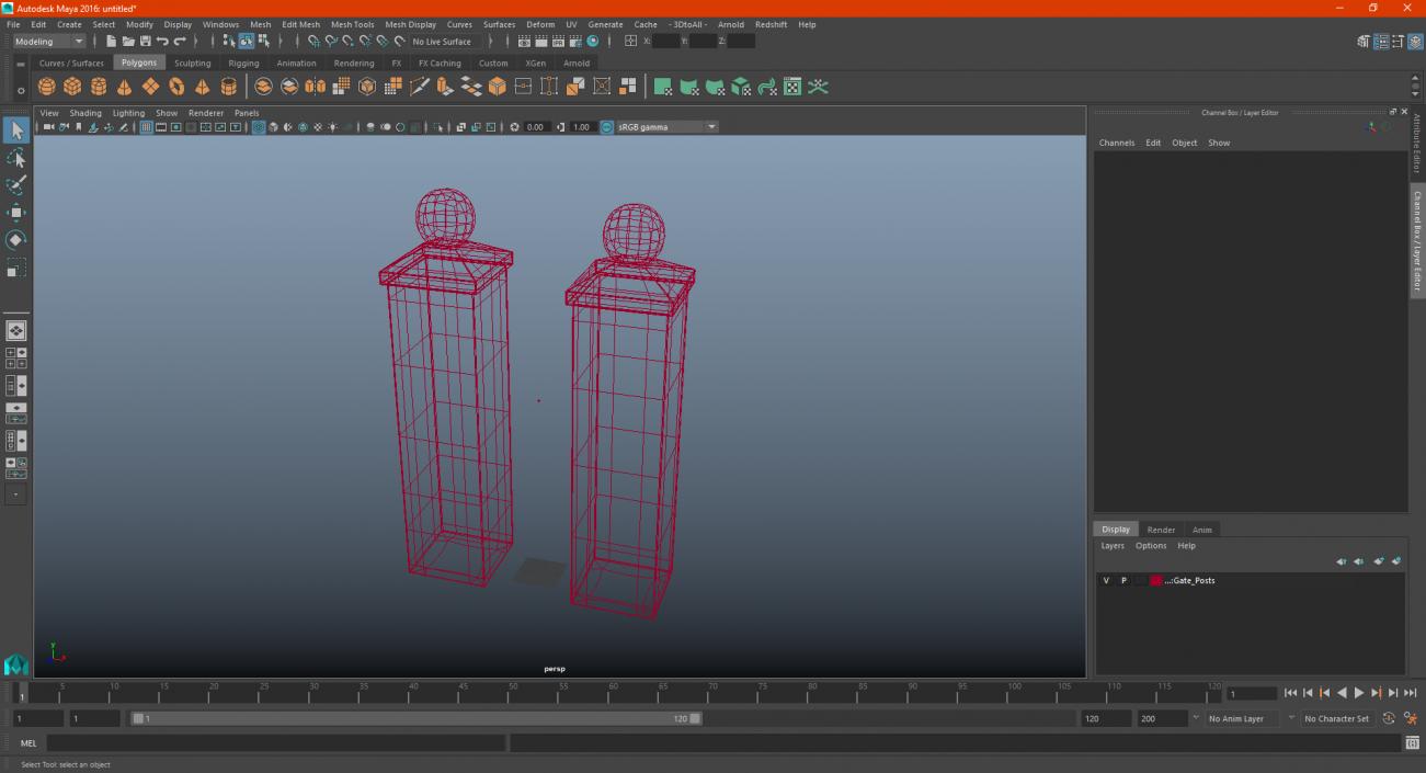 3D model Gate Posts