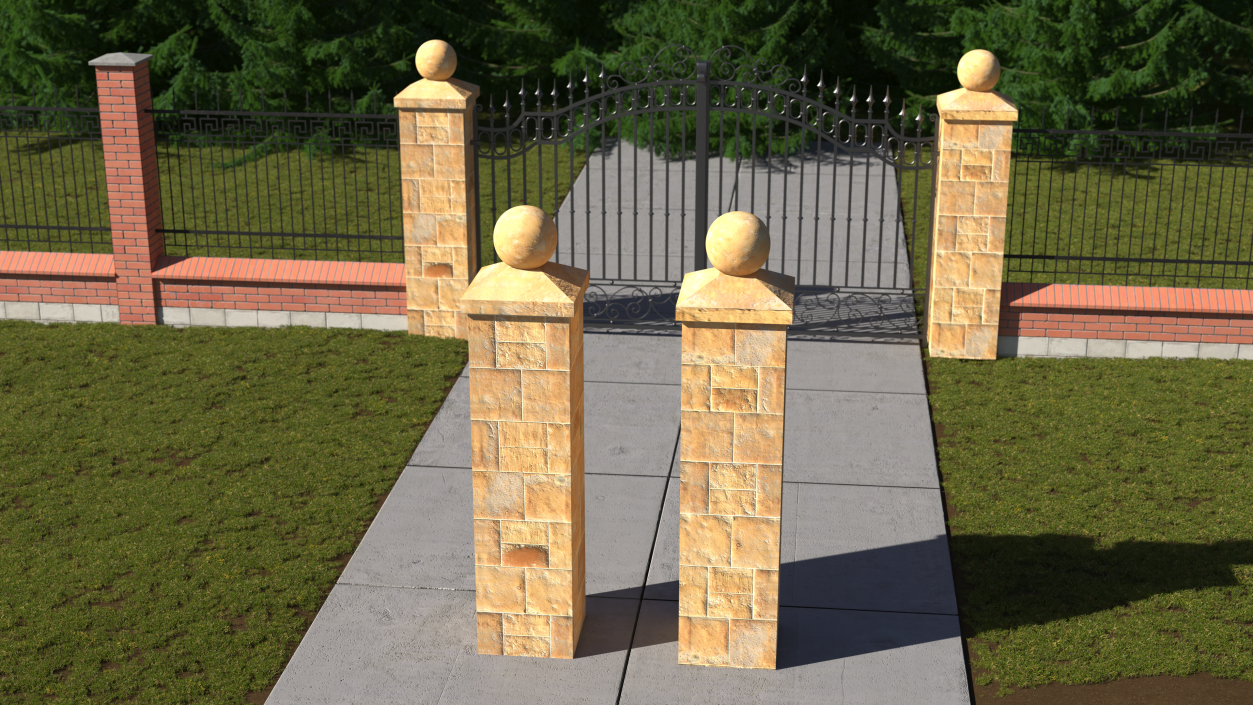 3D model Gate Posts