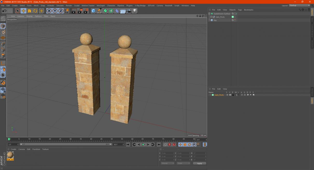 3D model Gate Posts