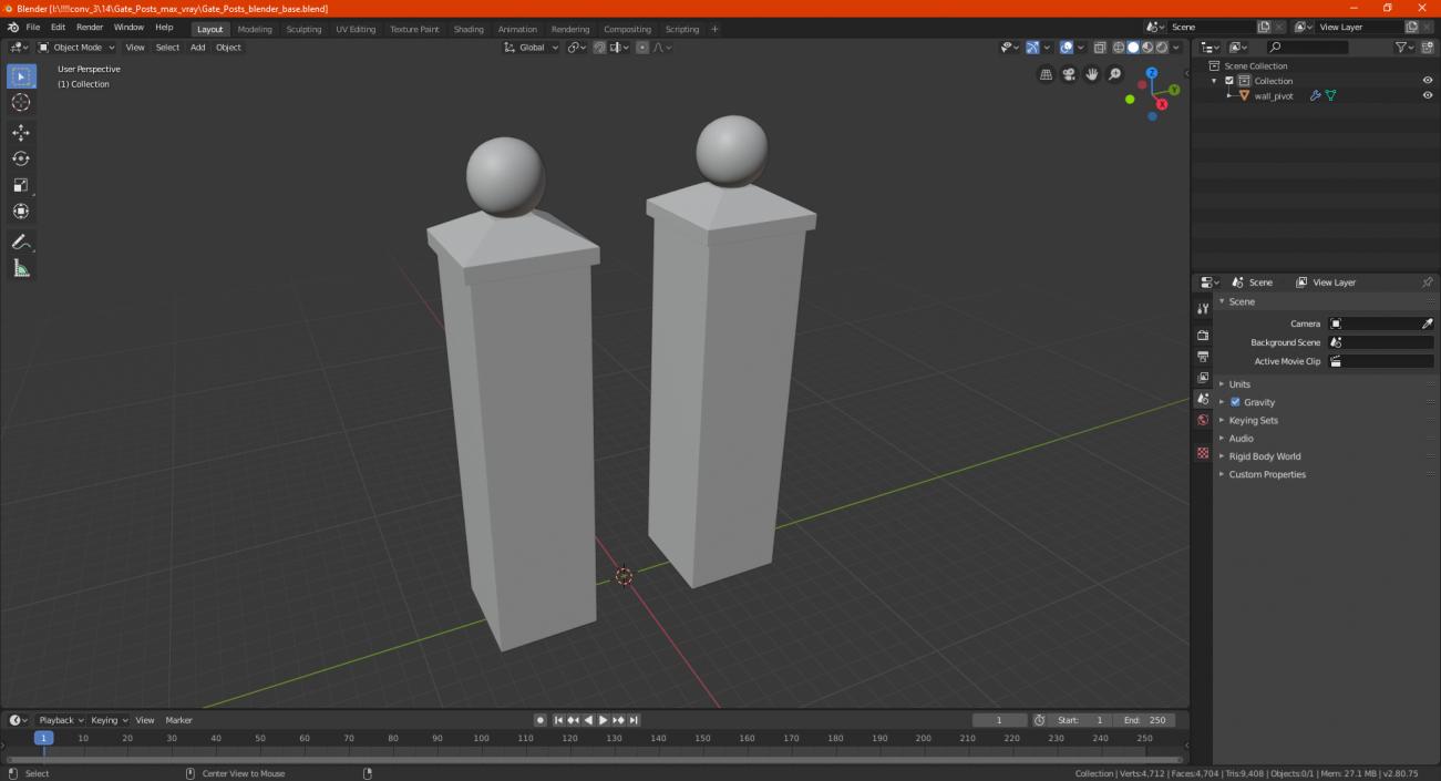 3D model Gate Posts