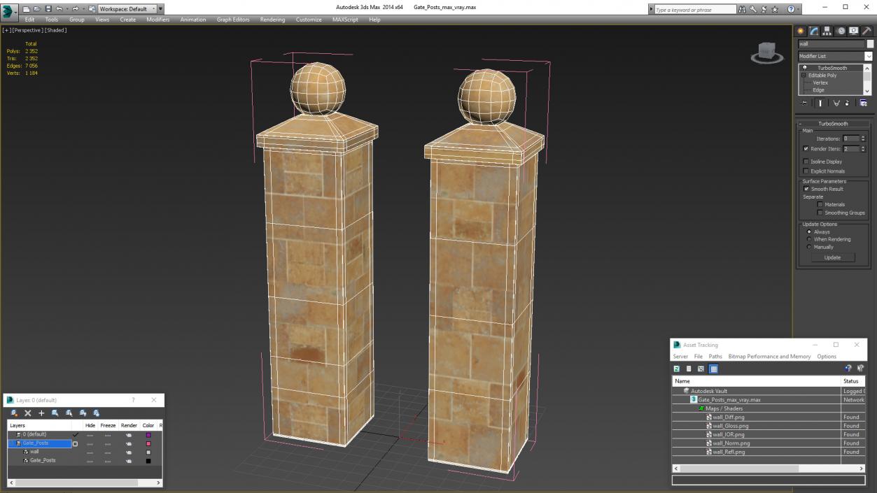 3D model Gate Posts