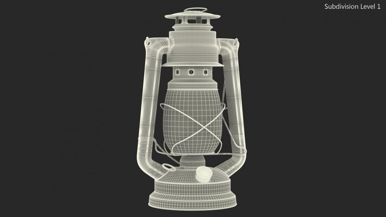 Stainless Steel Kerosene Lamp 3D model