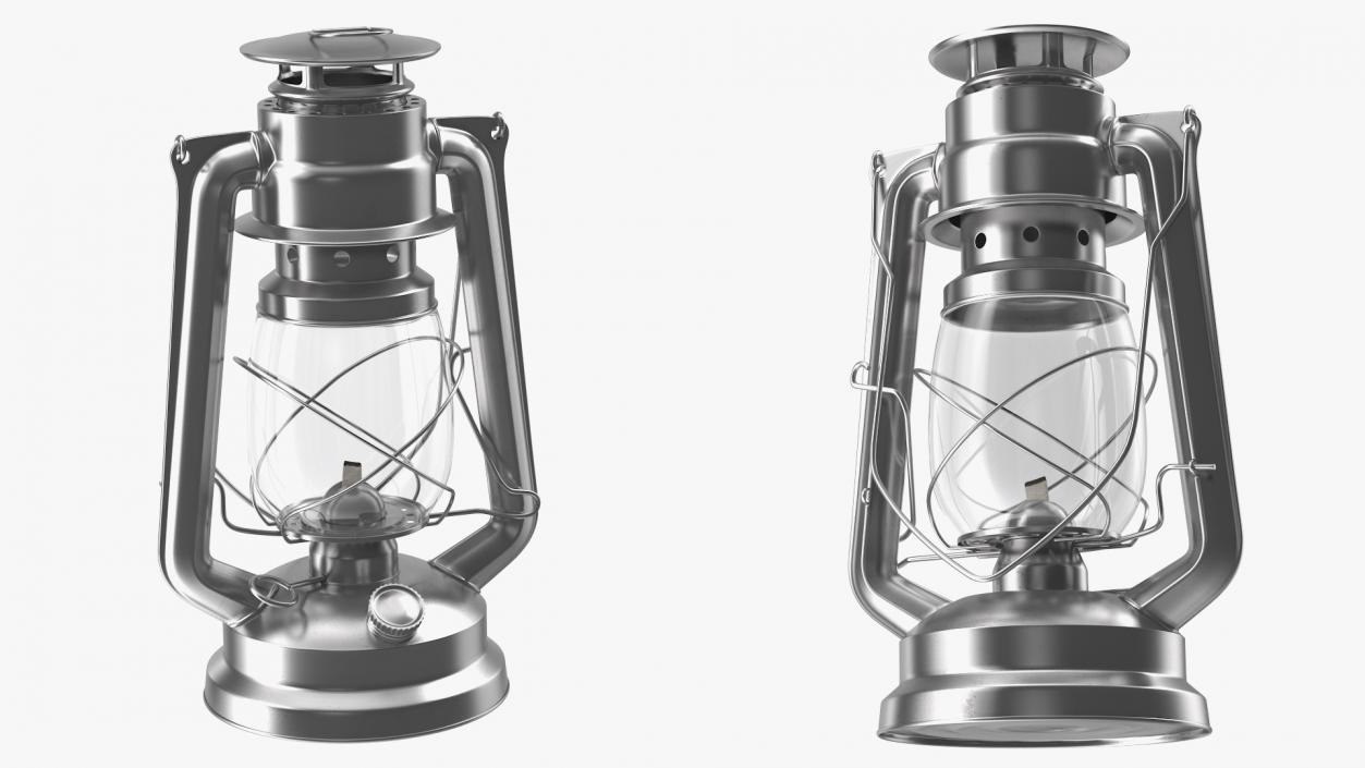 Stainless Steel Kerosene Lamp 3D model