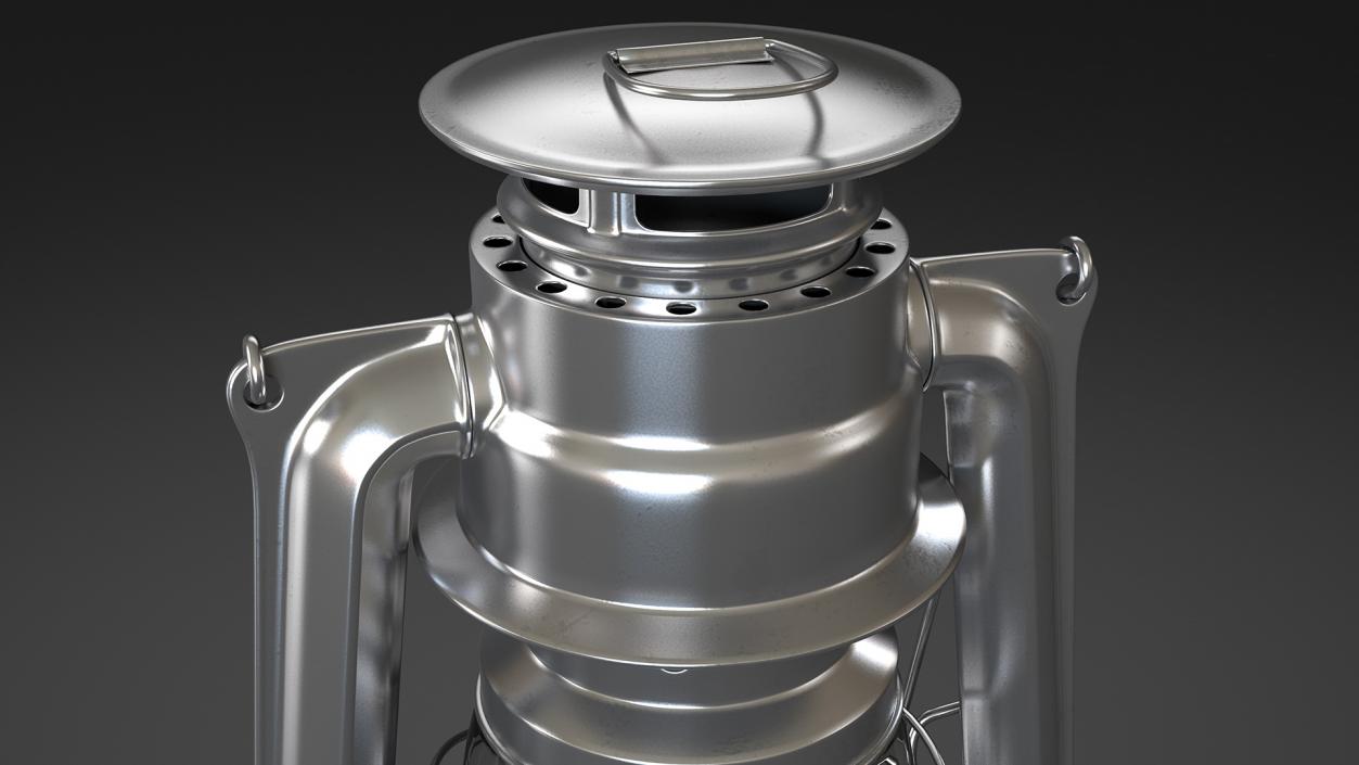 Stainless Steel Kerosene Lamp 3D model