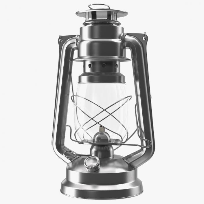 Stainless Steel Kerosene Lamp 3D model