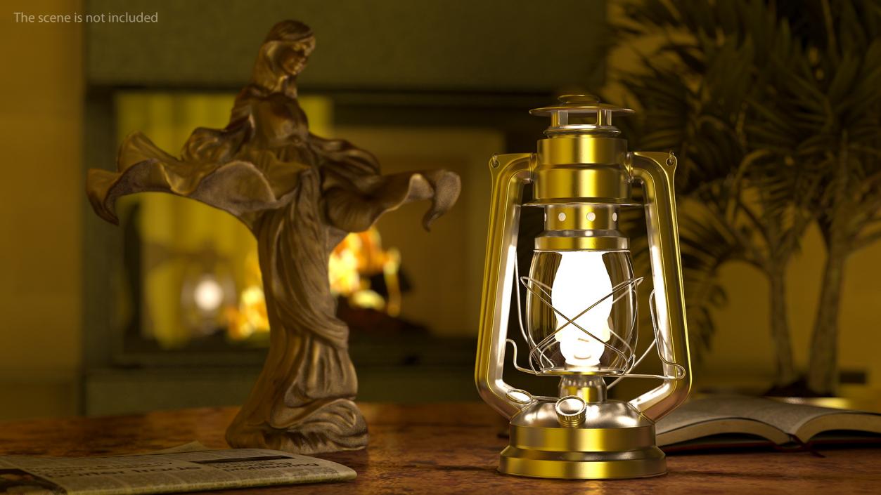 Stainless Steel Kerosene Lamp 3D model