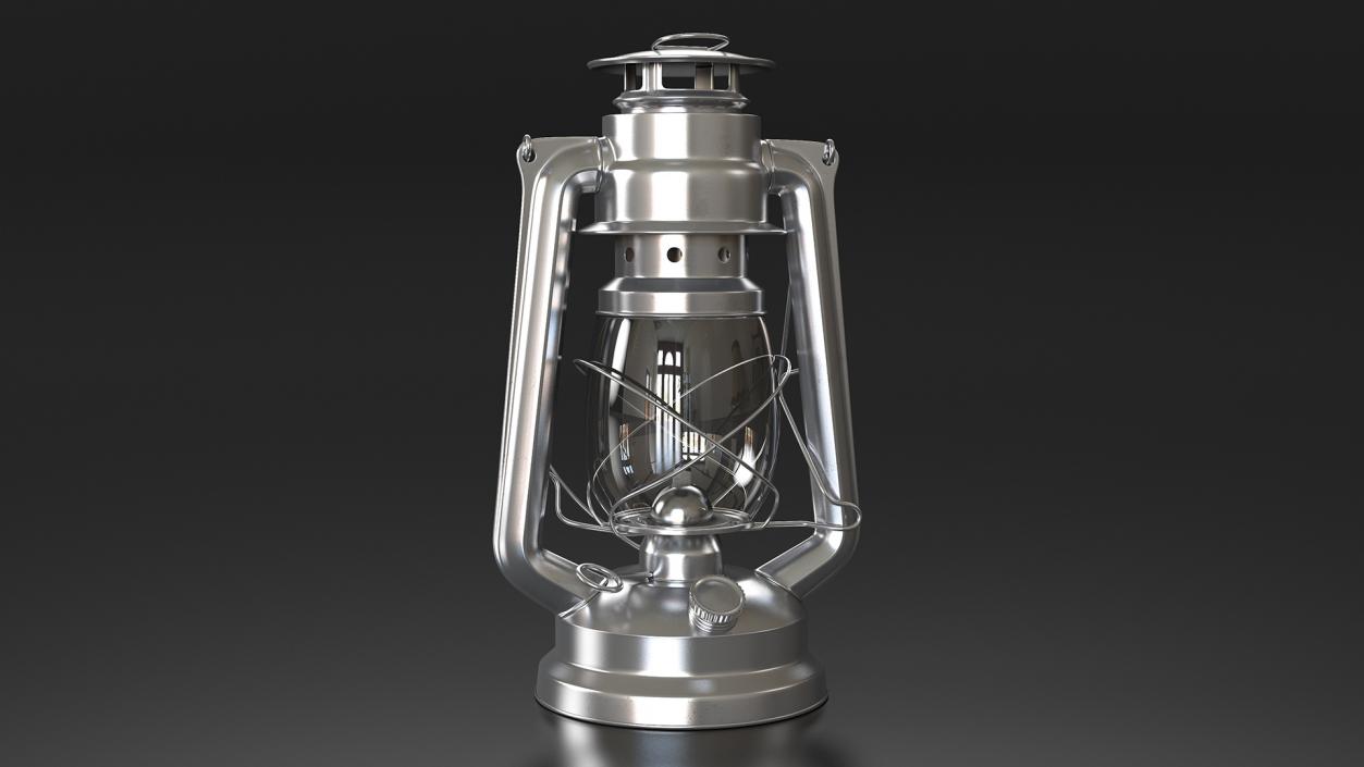 Stainless Steel Kerosene Lamp 3D model