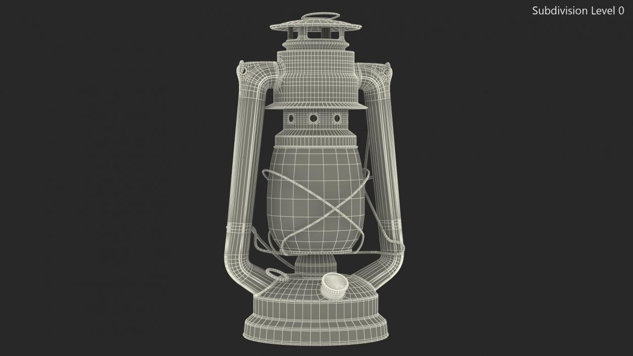 Stainless Steel Kerosene Lamp 3D model