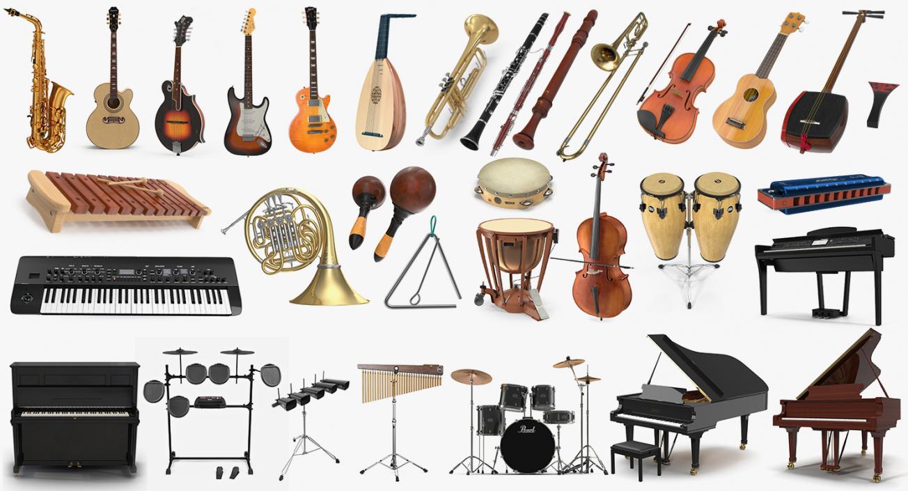 3D Musical Instruments Collection 10 model