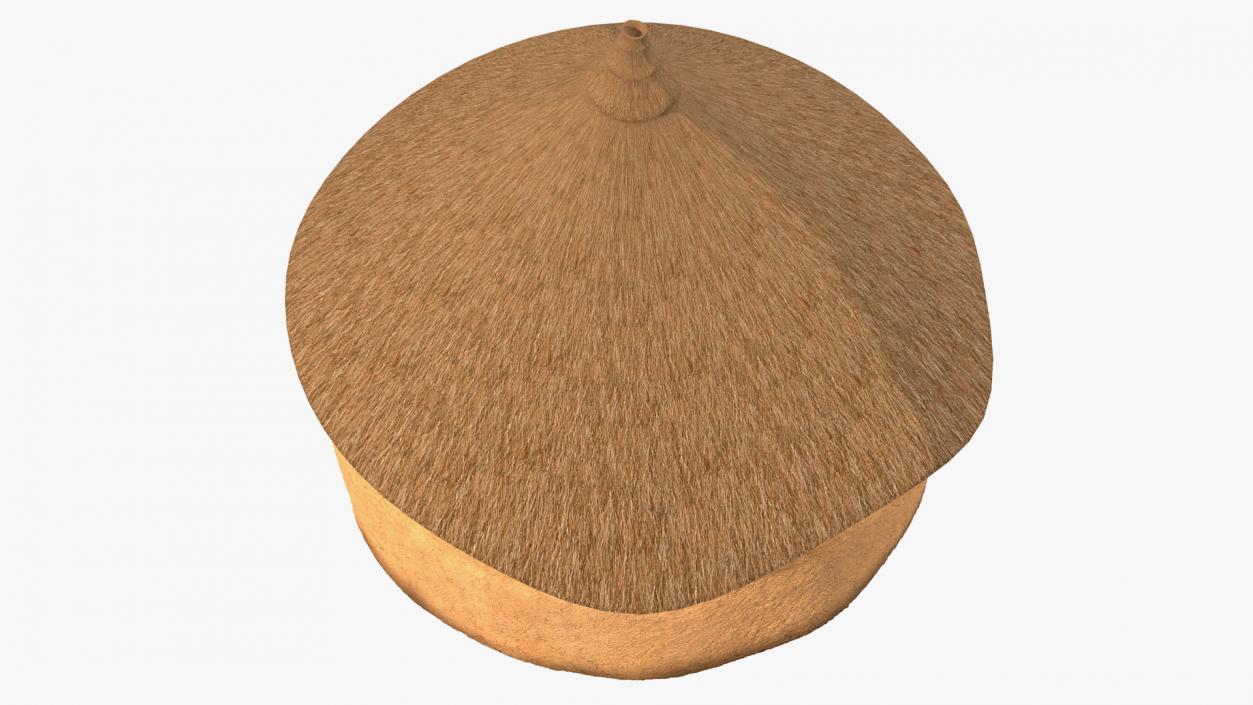 African Round Clay House 3D model