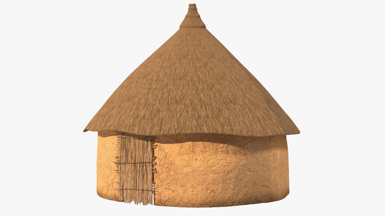 African Round Clay House 3D model