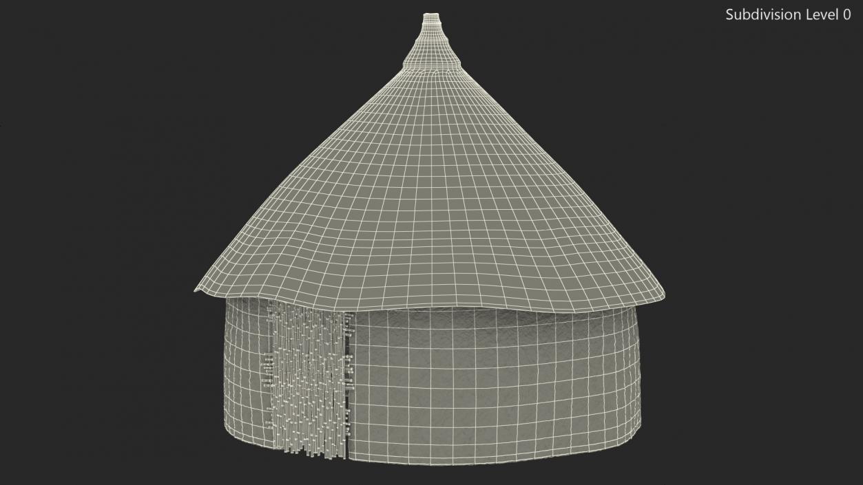 African Round Clay House 3D model