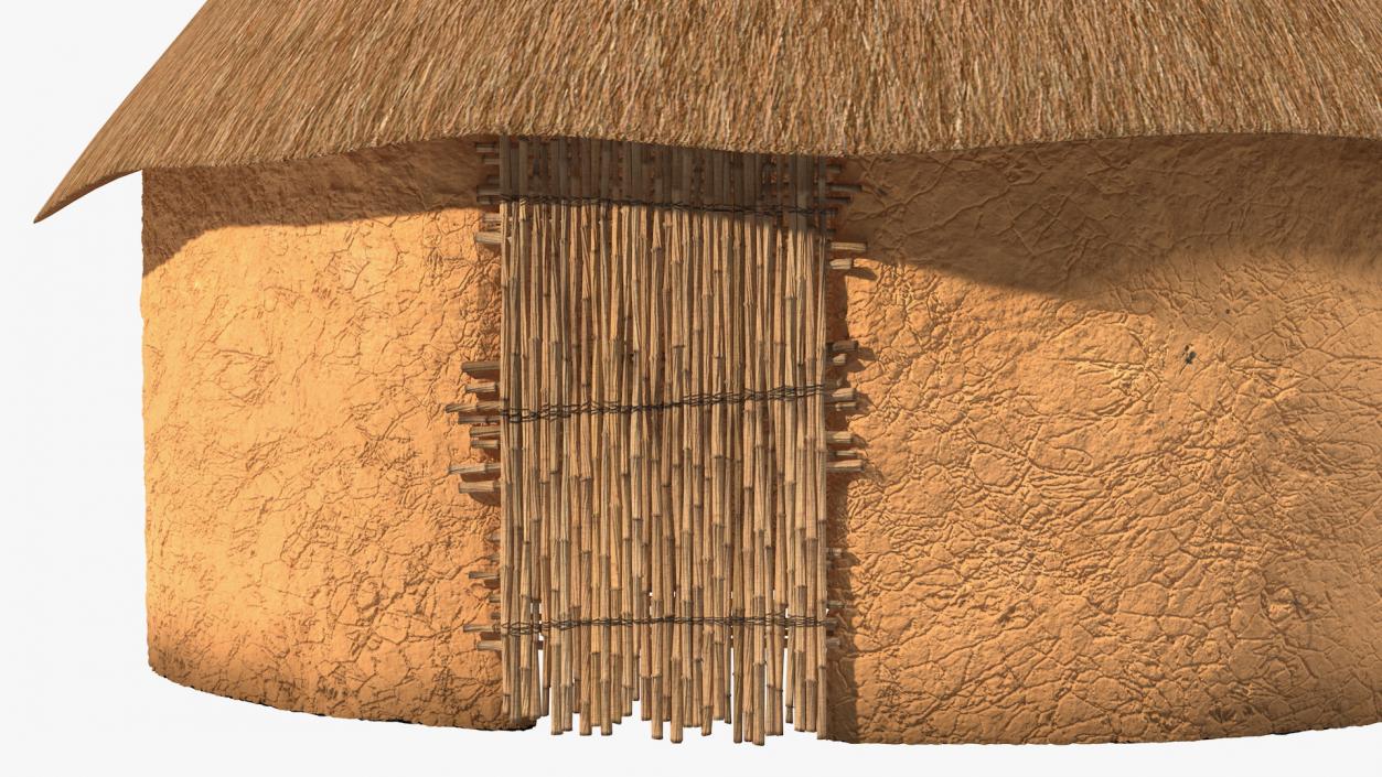 African Round Clay House 3D model