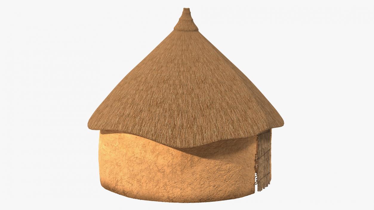 African Round Clay House 3D model