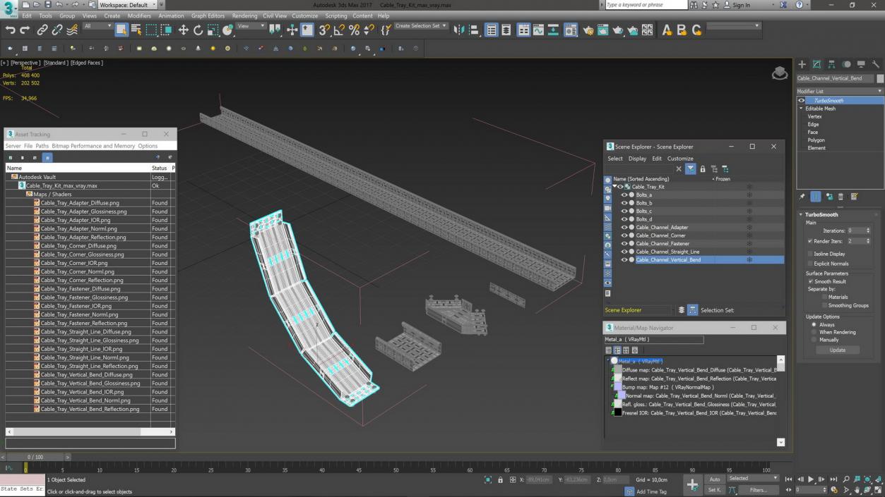 Cable Tray Kit 3D model