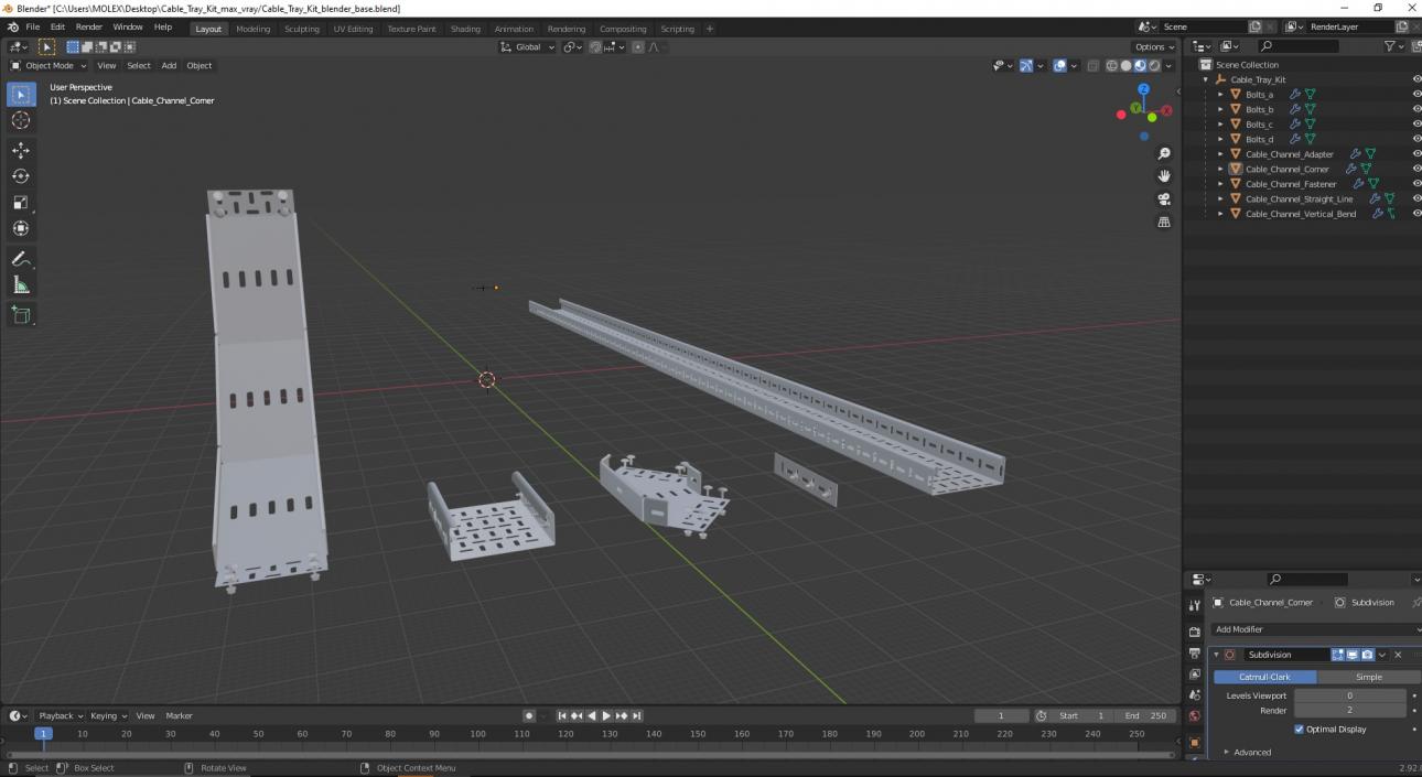 Cable Tray Kit 3D model