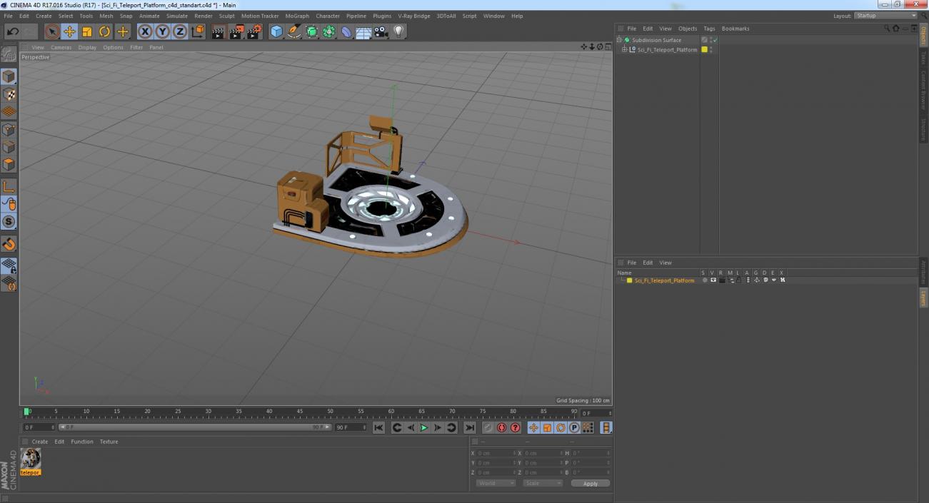 Sci Fi Teleport Platform 3D model