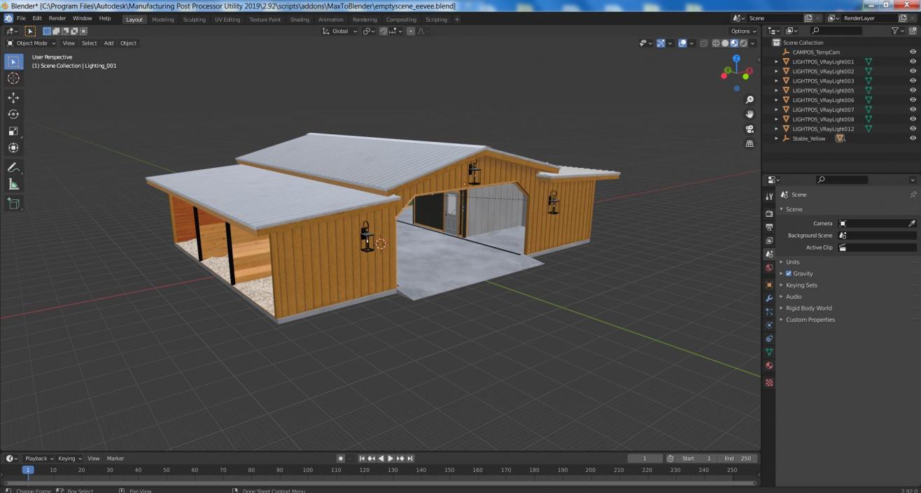 3D Stable Yellow model