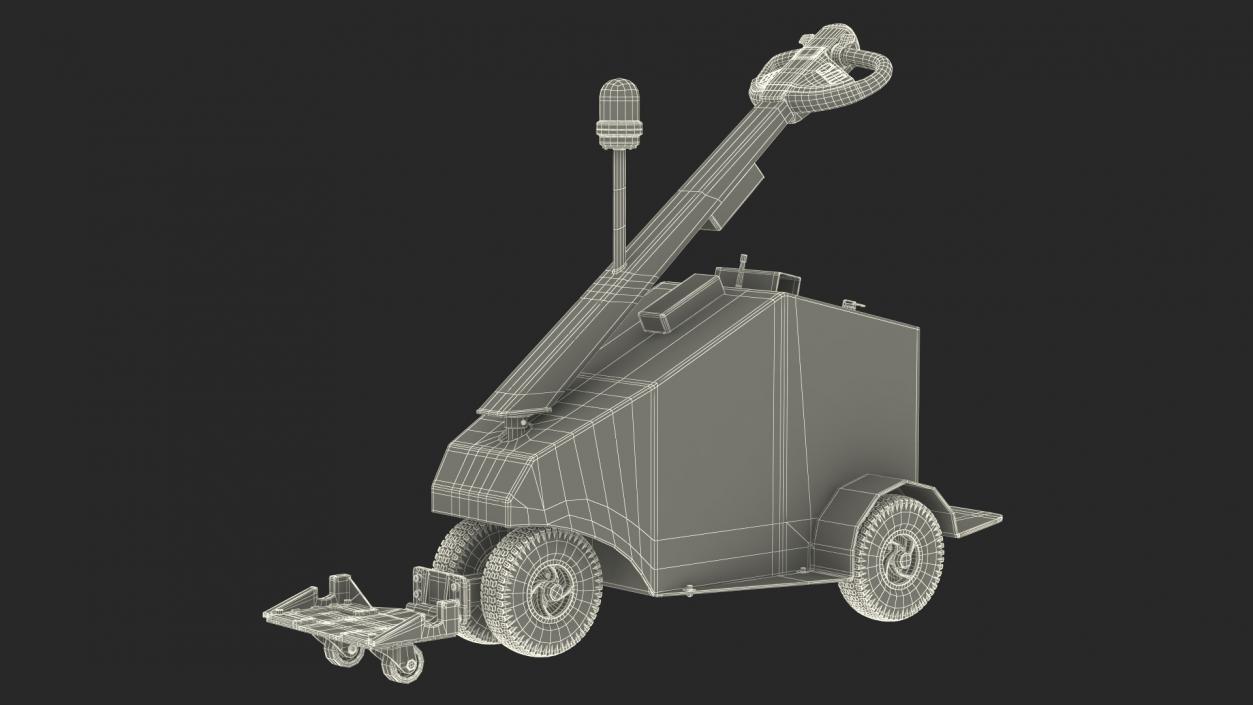 Grey Electric Tow Trolley Pusher 3D