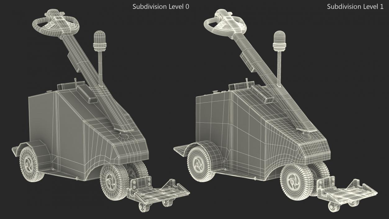 Grey Electric Tow Trolley Pusher 3D