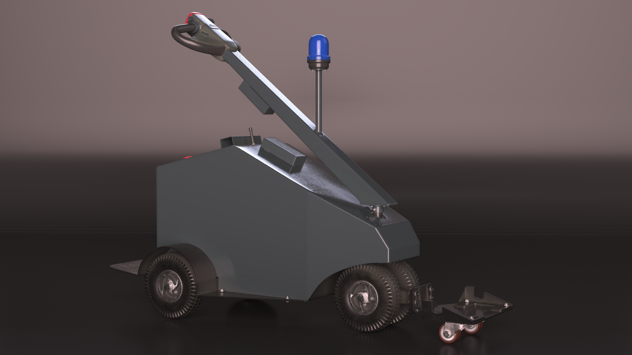 Grey Electric Tow Trolley Pusher 3D