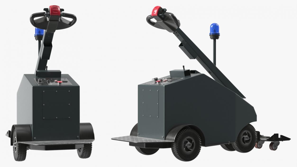 Grey Electric Tow Trolley Pusher 3D