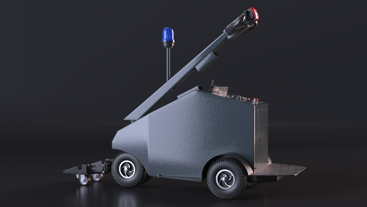 Grey Electric Tow Trolley Pusher 3D