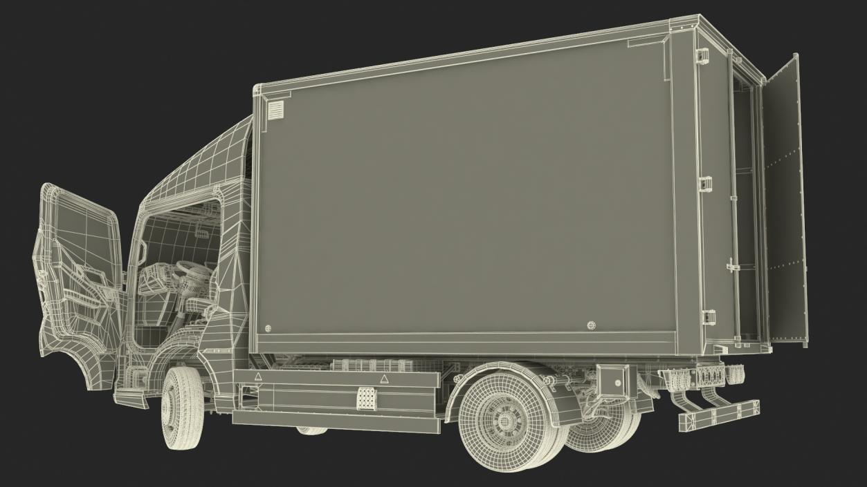 Modern Truck Black Rigged for Cinema 4D 3D model