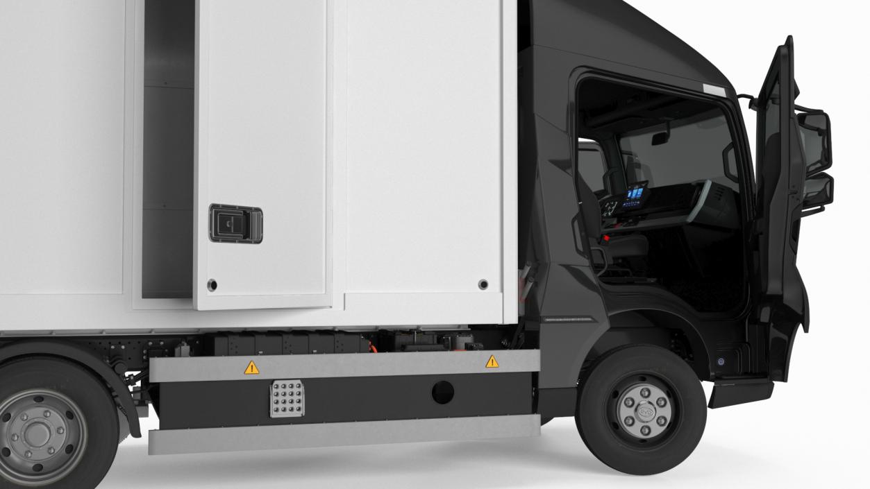 Modern Truck Black Rigged for Cinema 4D 3D model